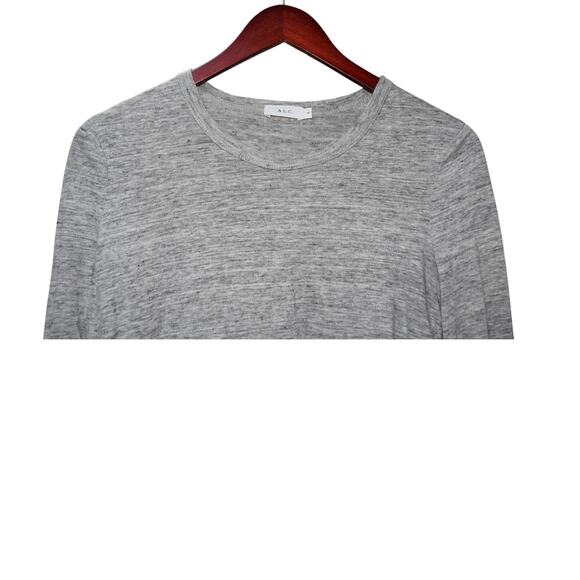 A.L.C. Heather Gray Long Sleeve Asymmetric Hem Top Size M - Picture 2 of 3